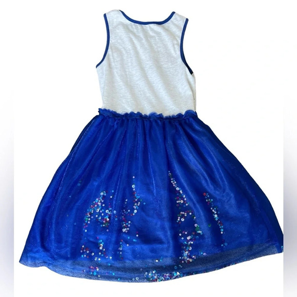 Disney/Minnie Mouse Girl’s Bow Print Heathered Jersey and Tulle Sequin Dress - Picture 2 of 7